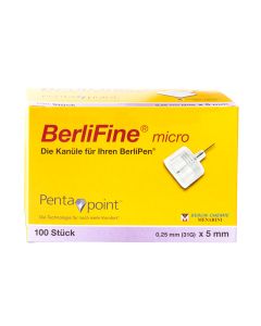BerliFine micro Kanülen 5 x 0,25mm 100 Stück