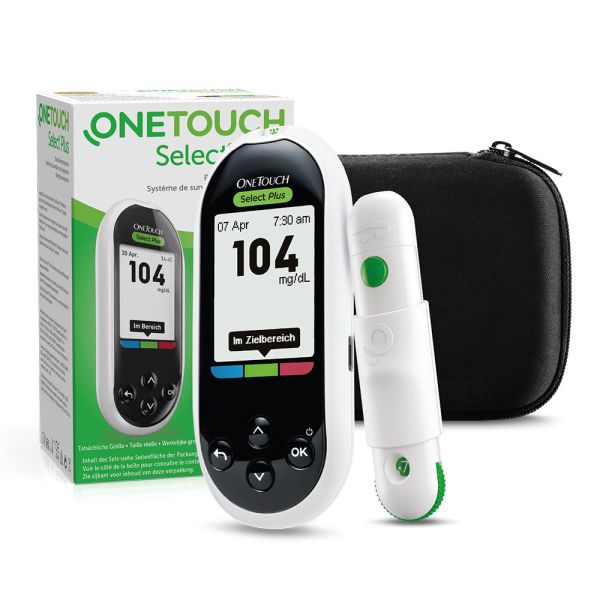 OneTouch Select Plus Blutzucker-Messgerät (mg/dl) I Diabetes-Testset