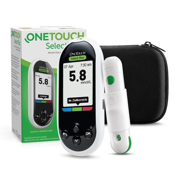 OneTouch Select Plus Blutzucker-Messgerät (mmol/l) I Diabetes-Testset